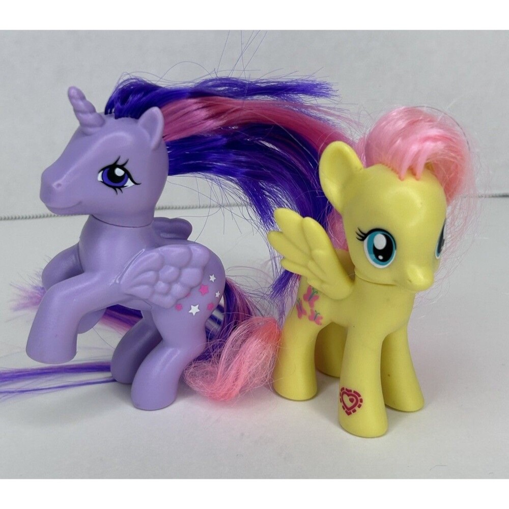 My Little Pony Fluttershy & Twilight Sparkle Brushable Figure Lot Hasbro MLP Toy